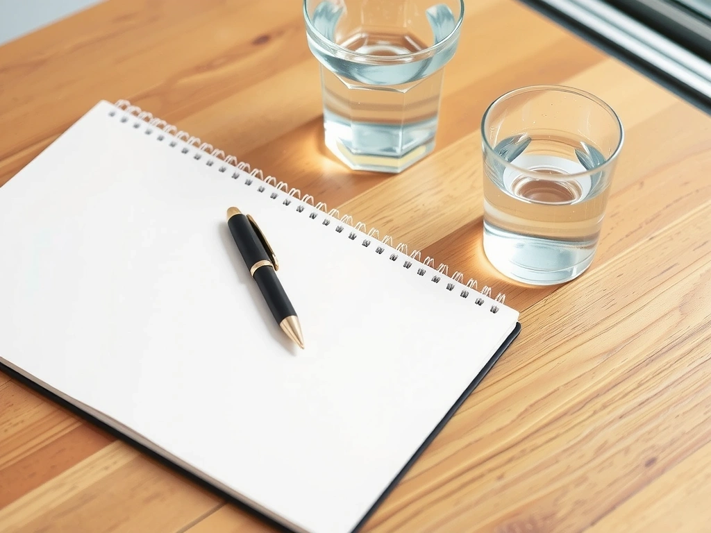 Notizbuch und Stift auf Arbeitsplatz